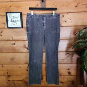 J. Jill Gray Corduroy Pants Taper Straight Stretch Ankle Petite Sz 10(32) X‎ 28"